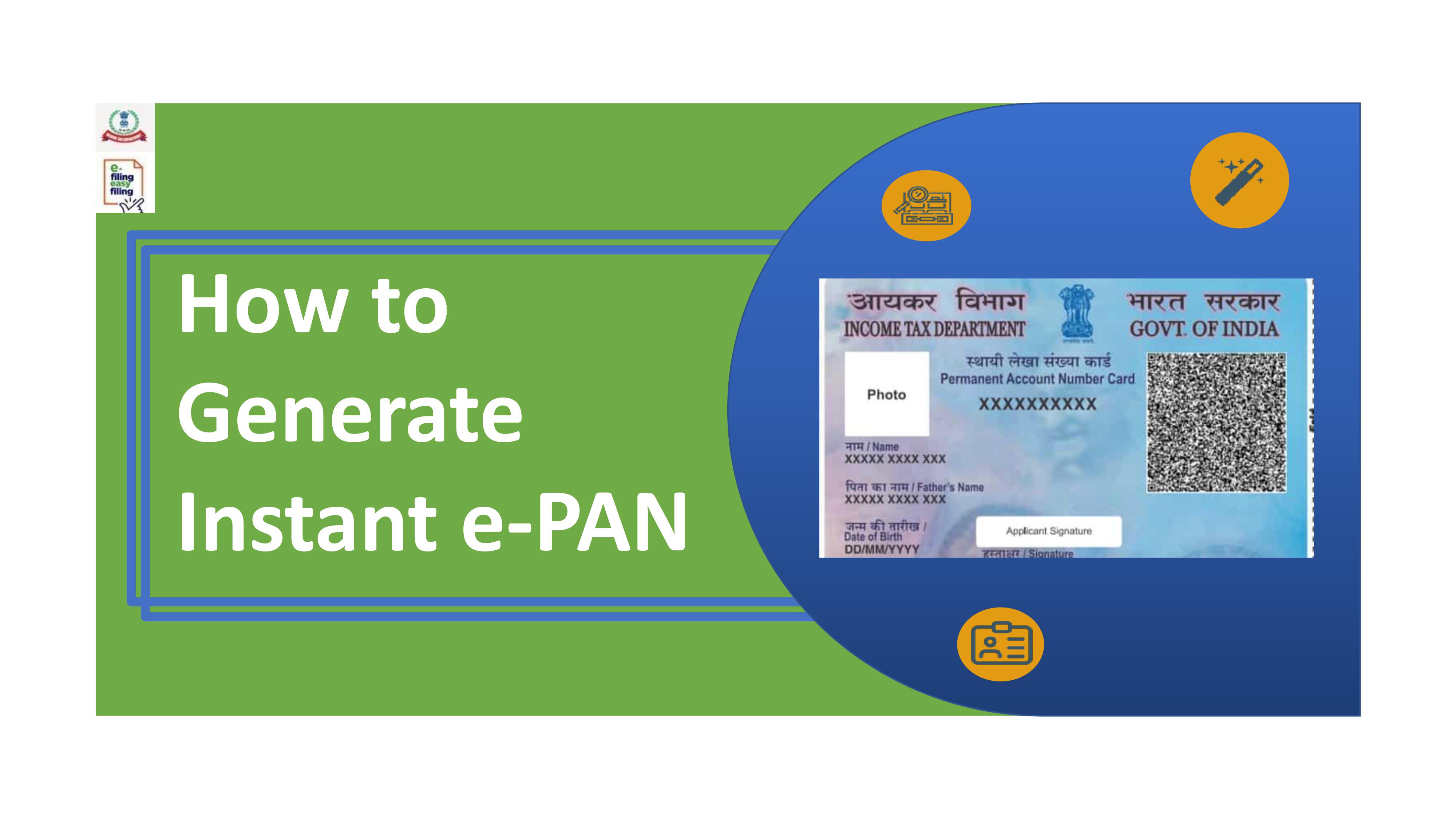 Generate instant e-pan
