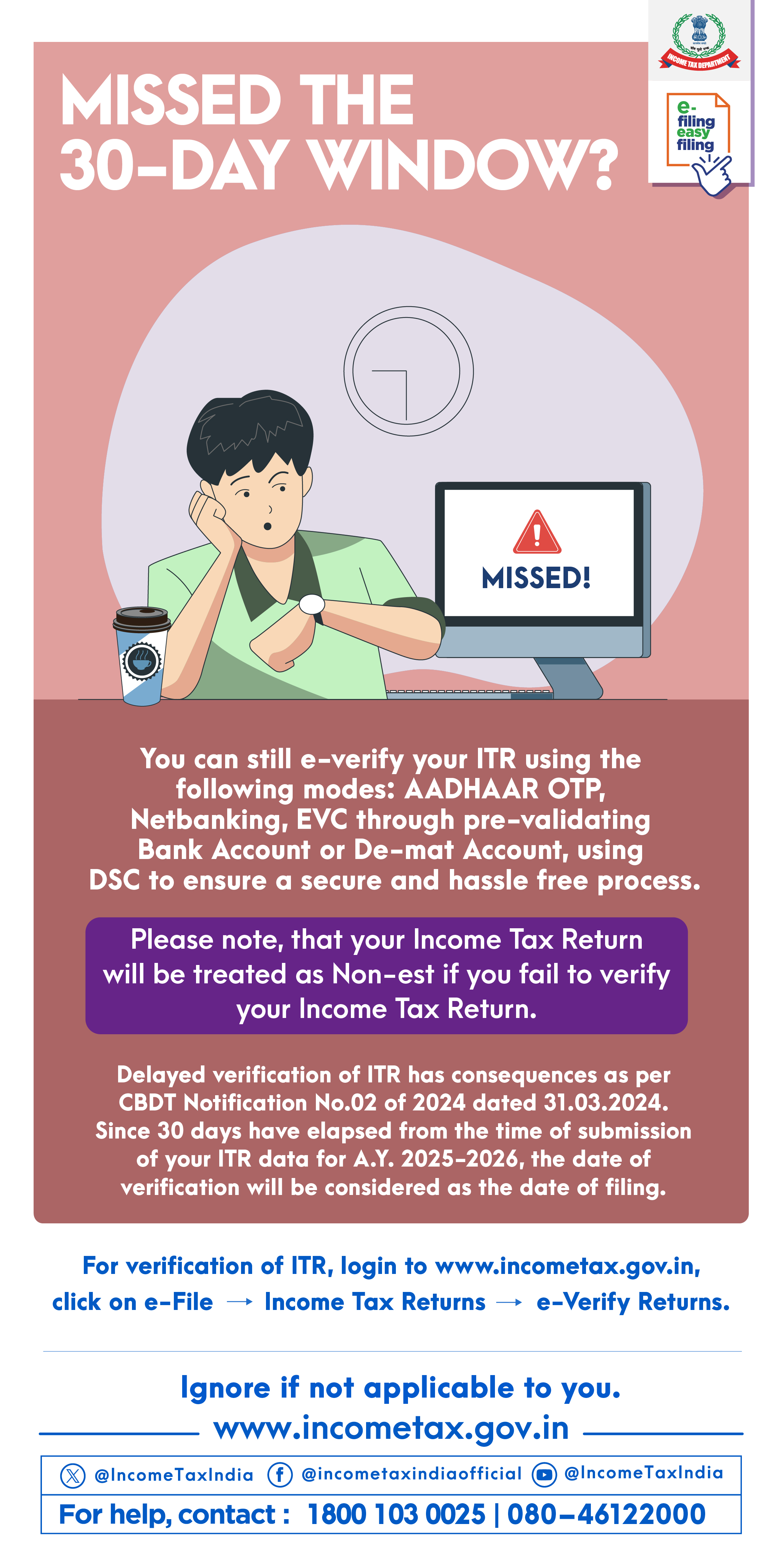 Verify your Income-Tax Return for A.Y. 2025-26 today