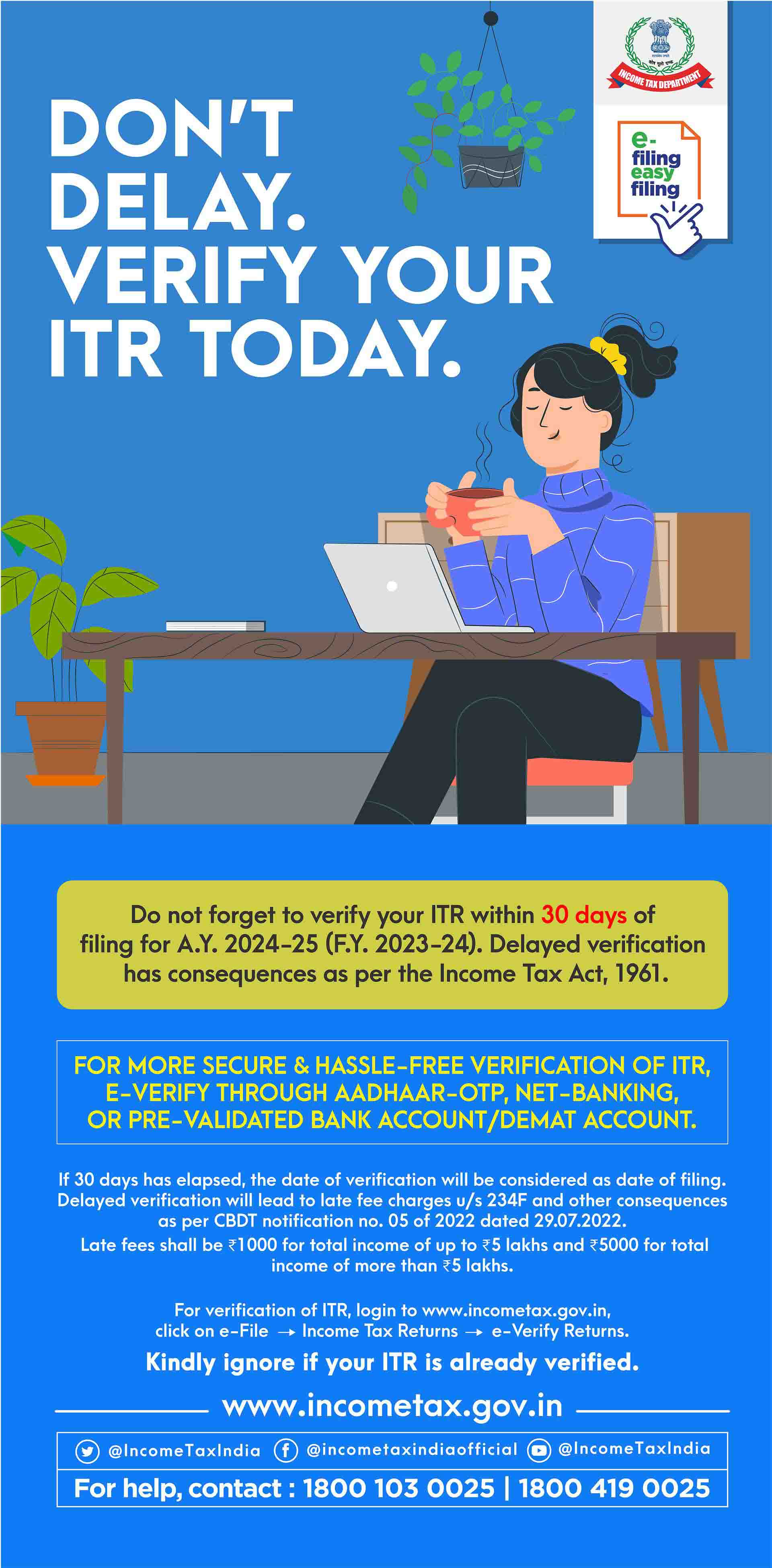 Income-Tax return verification is pending for AY 2024-25