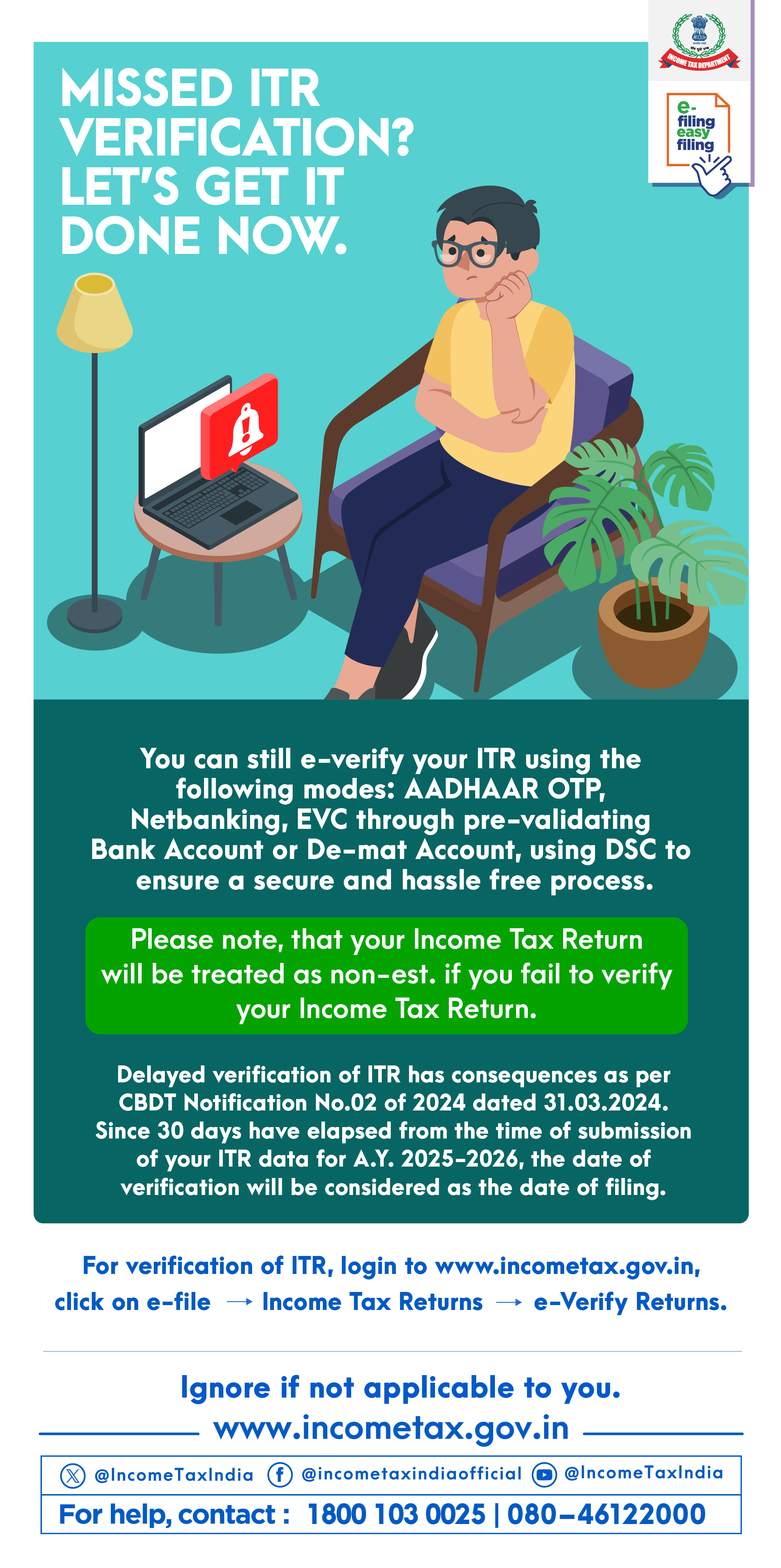 Verify your Income-Tax Return for A.Y. 2025-26 today
