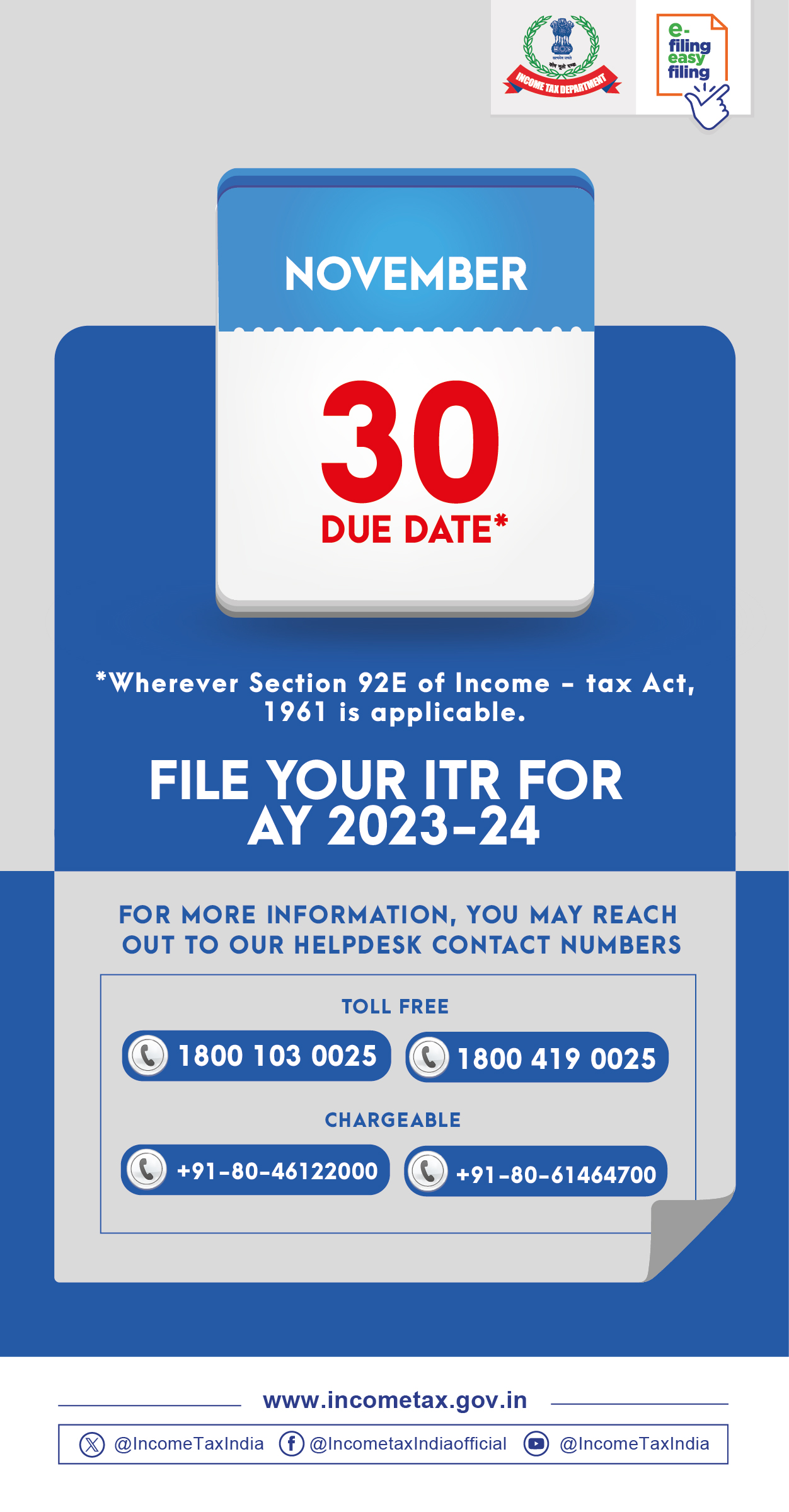 File your ITR for AY2023-24 