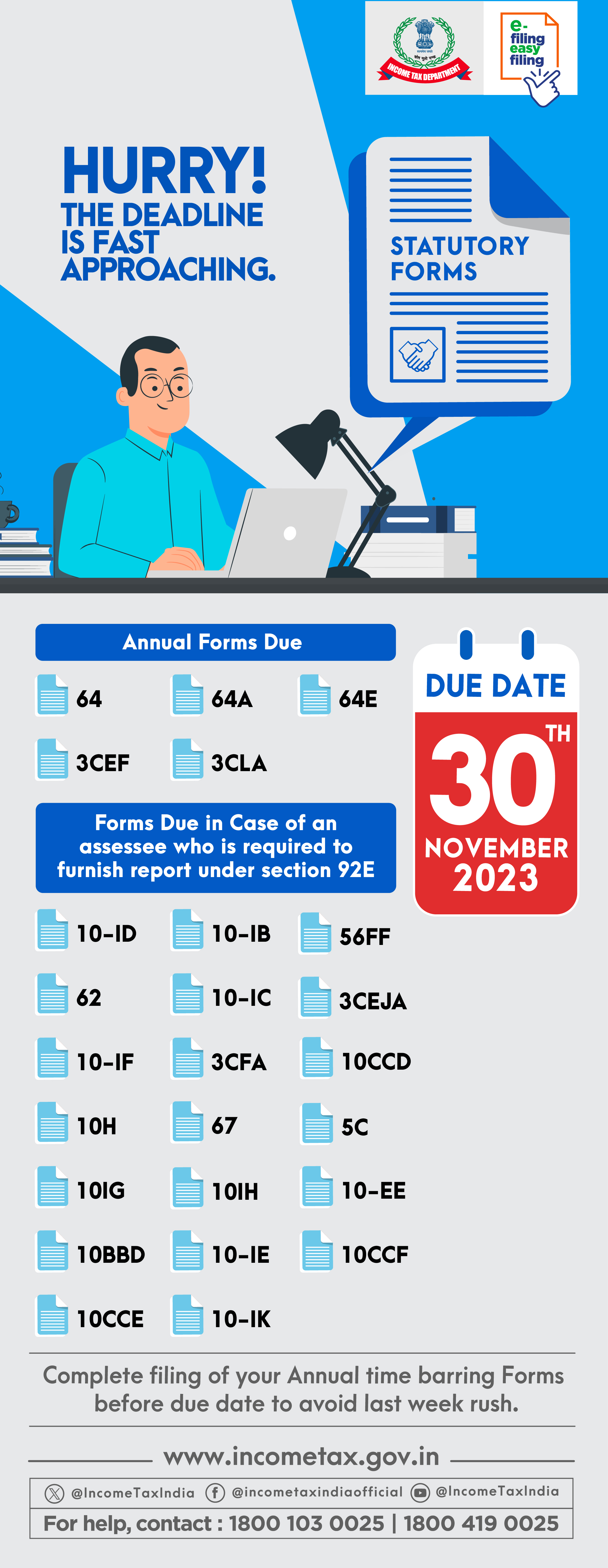  file form by 30th November. Kindly ignore , if already filed.!