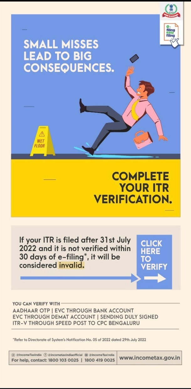 Complete verification of your ITR for AY2022-23, if still pending.