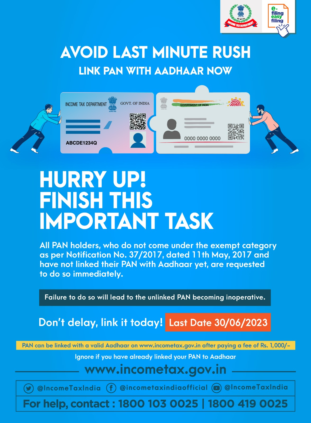 Link you PAN with Aadhaar