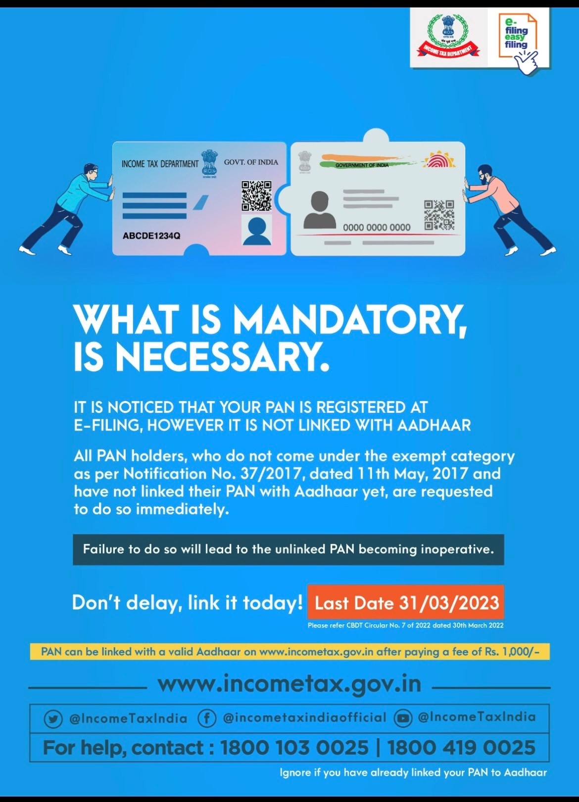 Link you PAN with Aadhaar