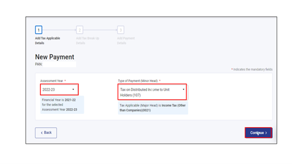 how to send link for income tax payment