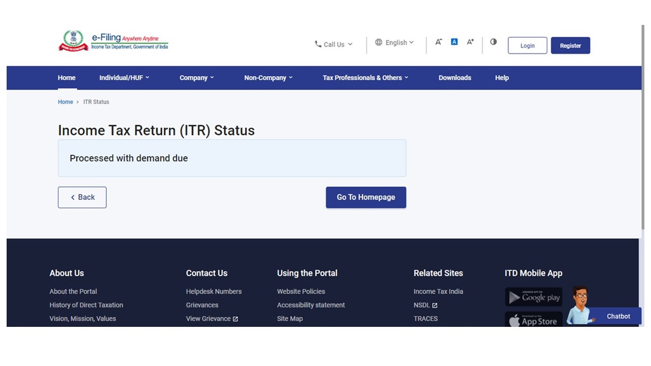 ITR স্থিতি
