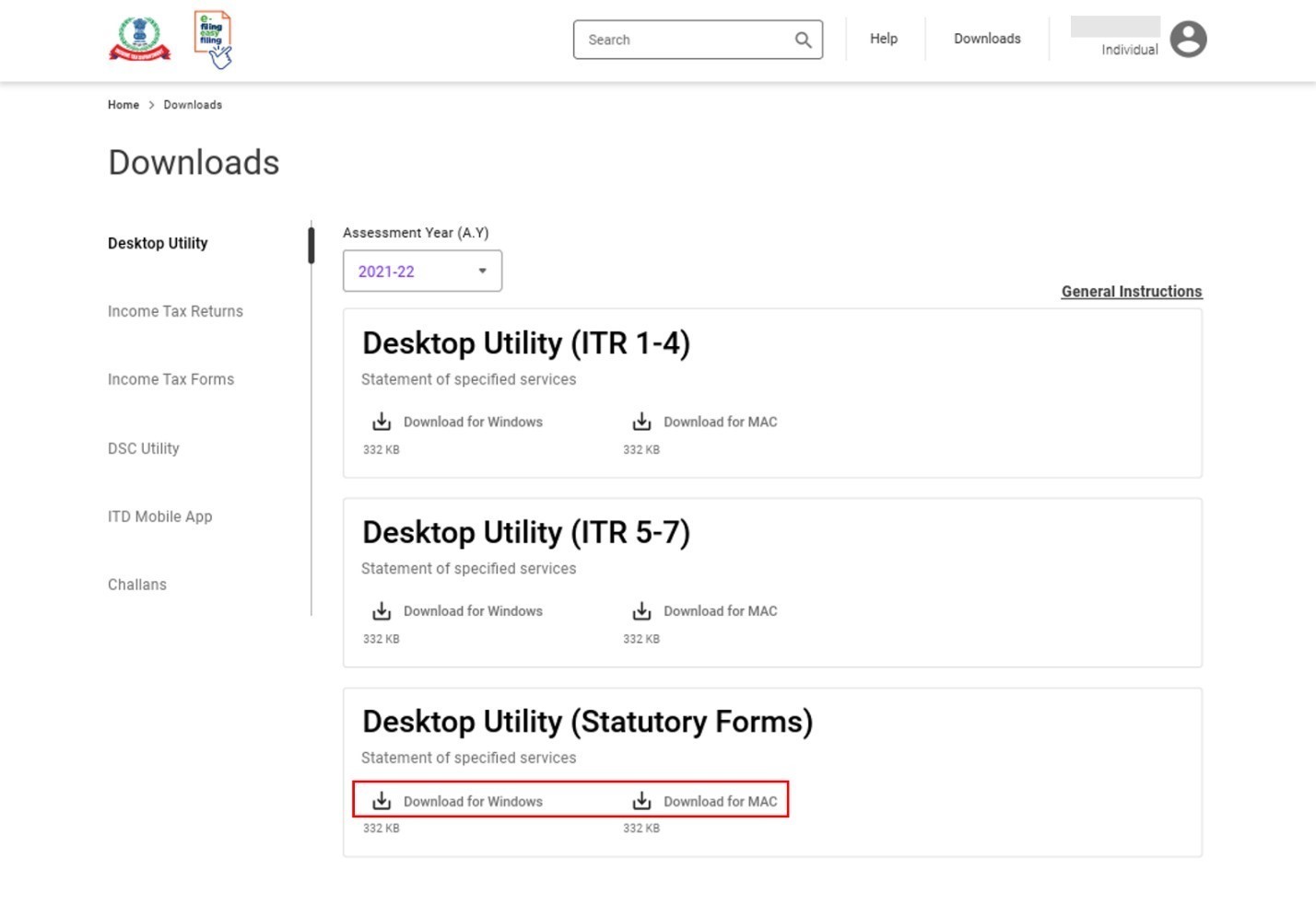 income tax form utility Offline Utility for Statutory Forms User Manual  Income Tax