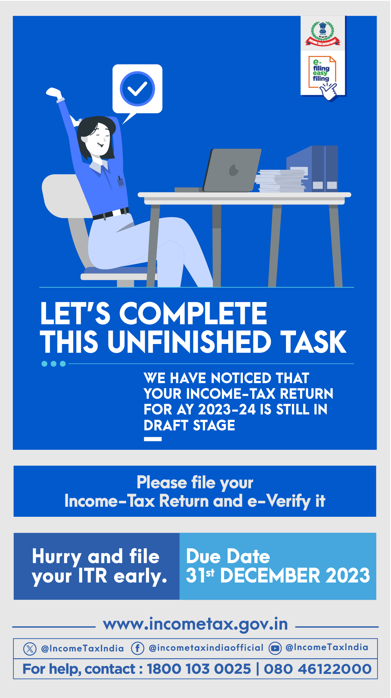 Your Income-Tax return is still pending for submission for AY 2023-24