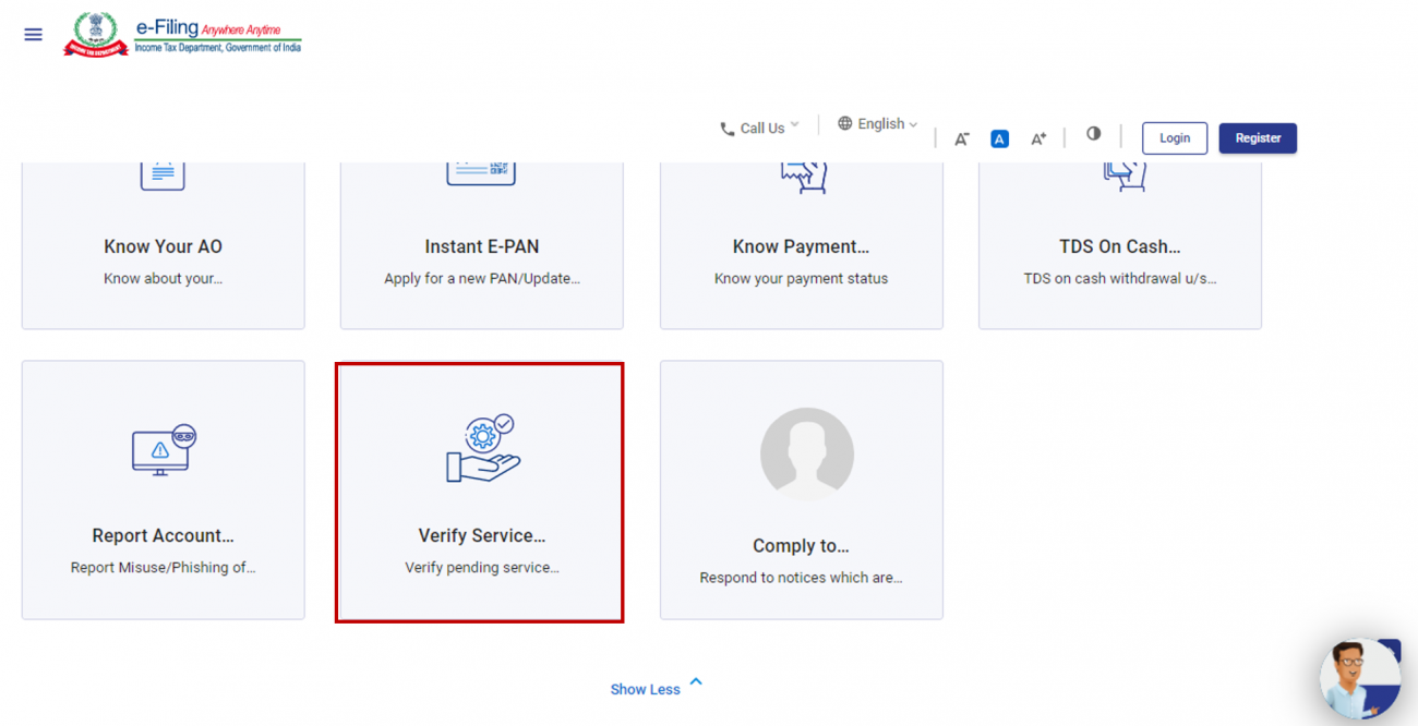 Verify Service Verify Service Request User Manual | Income Tax Department