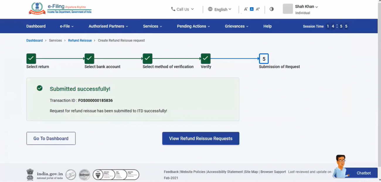 Raise Service Request User Manual | Income Tax Department