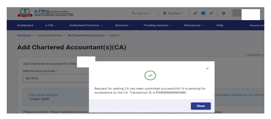 My CA User Manual | Income Tax Department