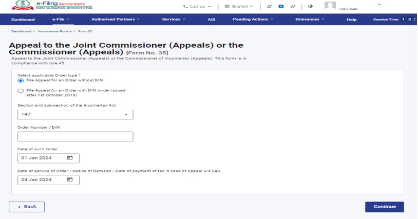 Send35 Form.pdf Form 35 User Manual | Income Tax Department