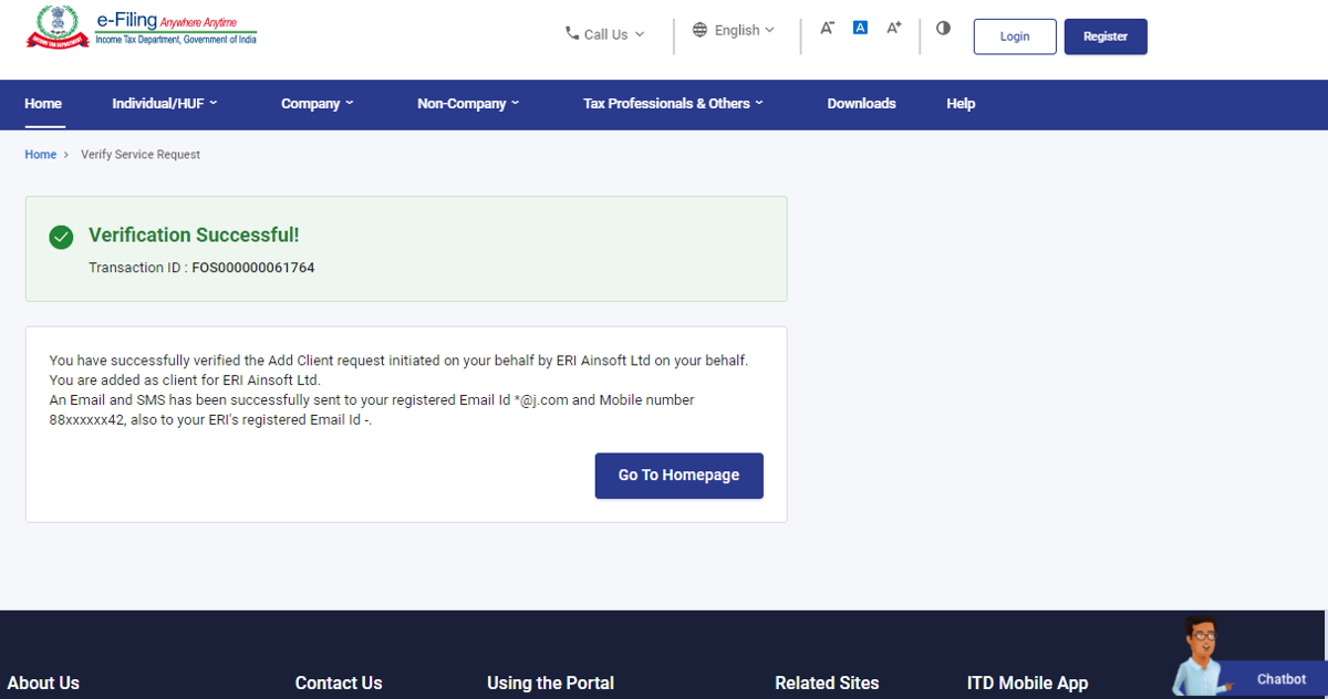 Verify Service Verify Service Request User Manual | Income Tax Department
