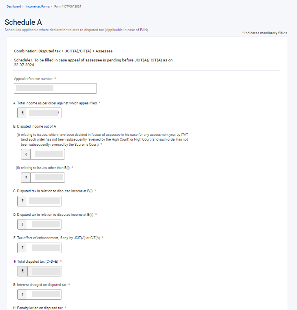 Form 1 - DTVsV - User Manual | Income Tax Department