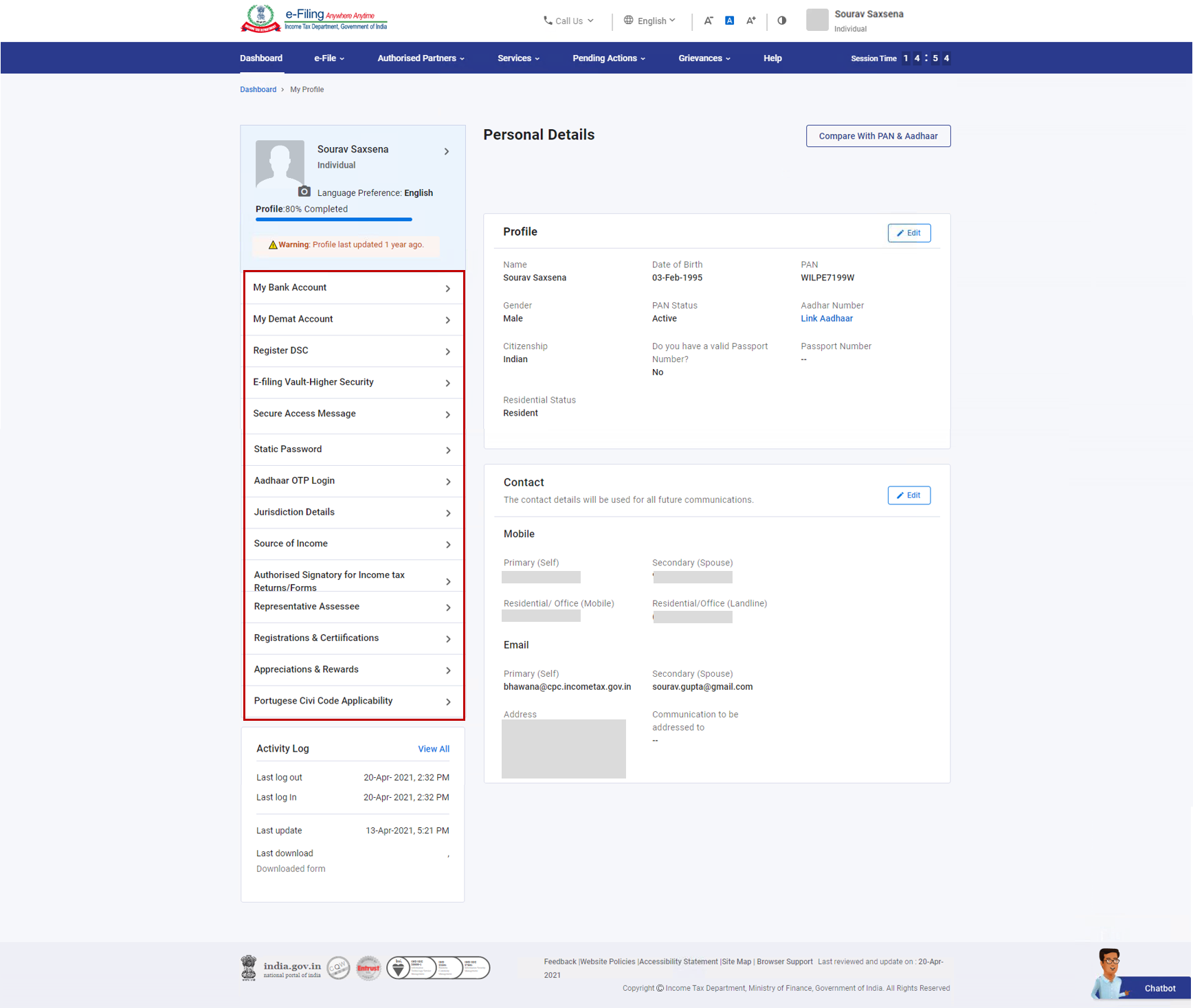 Update Your Income Tax e-Filing Portal Profile the Right Way: Step-by-Step Guide 5 S3 1