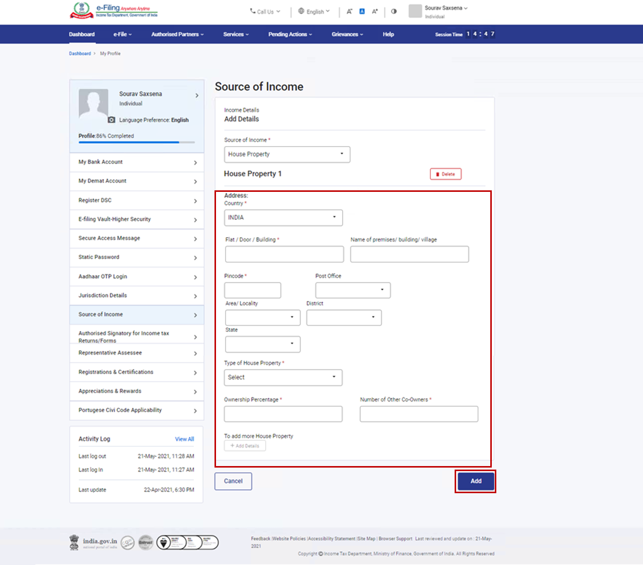 Update Your Income Tax e-Filing Portal Profile the Right Way: Step-by-Step Guide 9 SI6