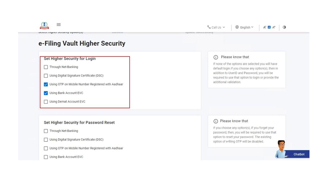 eFiling Vault Higher Security User Manual Tax Department