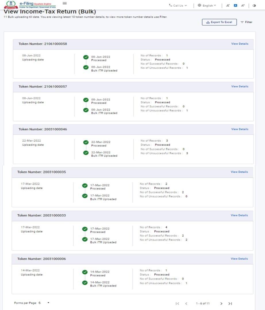 Bulk ITR Upload and View (by ERIs) > User Manual | Income Tax Department