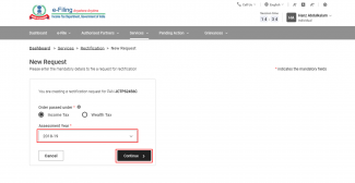 Raise Rectification Request User Manual | Income Tax Department