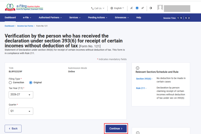 Form 121 Filling Guide.pdf Form 121 User Manual | Income Tax Department