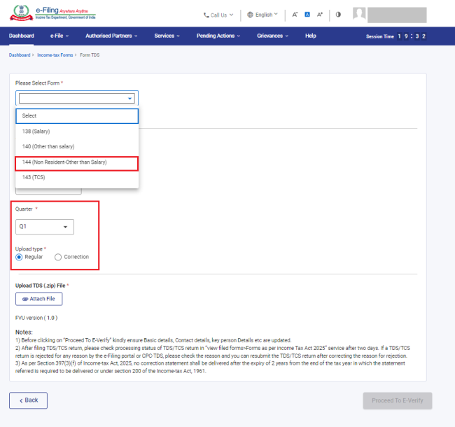 Form 144 User Manual | Income Tax Department