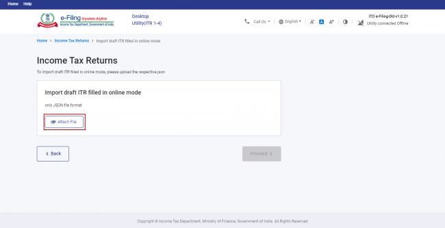 Offline Utility for ITRs User Manual | Income Tax Department